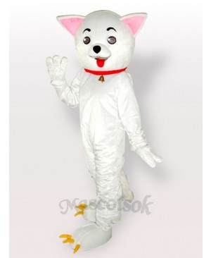 Pink Ears Kitty Cat White Adult Mascot Costume