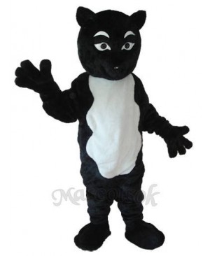 Black-and-White Fox Mascot Adult Costume