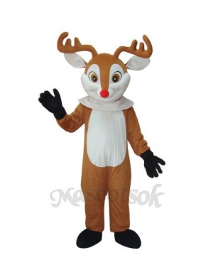 Golden Sika Yellow Reindeer Adult Mascot Costume