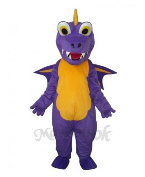 Long Thorn Purple Dinosaur Mascot Adult Costume