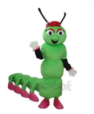 Greeen Worm with Long Tail  Mascot Adult Costume
