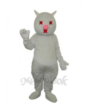 White Cat Mascot Adult Costume