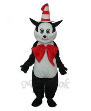 Black Cat with Hat Mascot Adult Costume