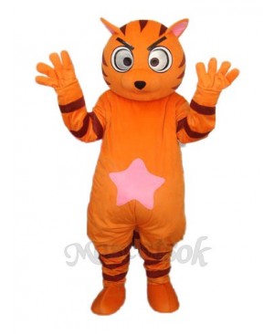 Orange Star Cat Mascot Adult Costume