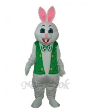 Easter Rabbit with Green Vest Mascot Adult Costume