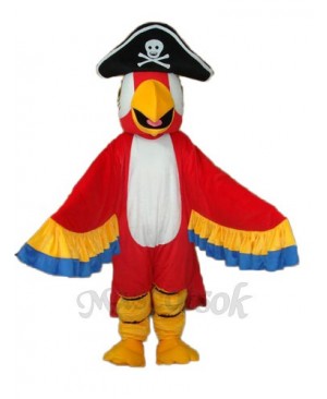 Red Pirate Parrot with Tail Mascot Adult Costume