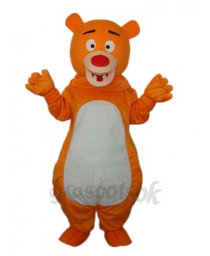 Short-haired Orange Bear Mascot Adult Costume