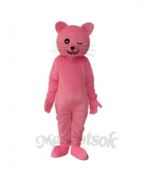 Pink Cat Mascot Adult Costume