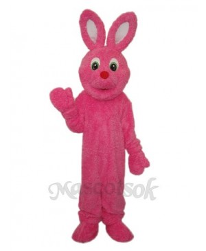 Easter Pink Furry Rabbit Mascot Adult Costume