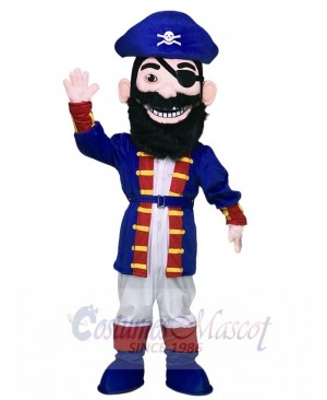 New Redbeard Pirate in Blue Mascot Costume