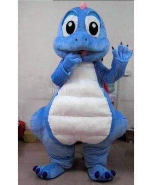 Blue Dragon Mascot Costume Cute Dinosaur Mascot