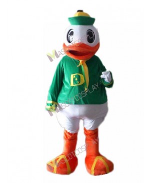 Oregon Duck College Mascot Costume with Green Suit