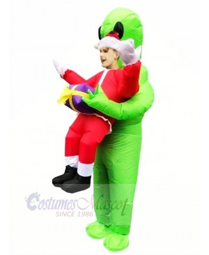 Inflatable Carry Me Christmas Santa Claus Green Alien ET Party Costume