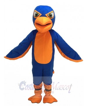 New Friendly Royal Blue and Orange Falcon Mascot Costume