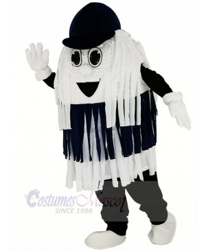 Blue & White Car Wash Cleaning Brush Mascot Costume