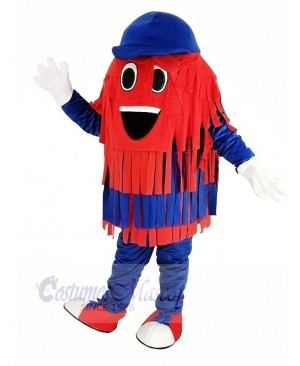 Blue and Red Car Wash Cleaning Brush Mascot Costume