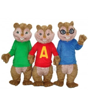Alvin Simon and Theodore Chipmunk Mascot Adult Costume