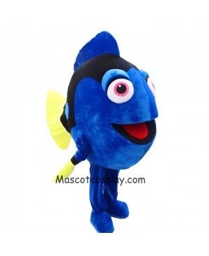 Blue Fish Mascot Costume Cartoon Character Halloween