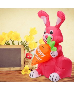 4 ft Inflatable Easter Bunny with LED Luminous Lights Outdoor Indoor Holiday Decoration Yard Lawn Home Outside Art Decor