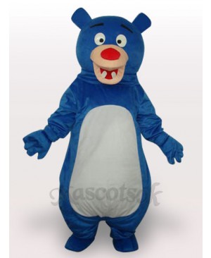 Blue Bear Short Plush Adult Mascot Costume