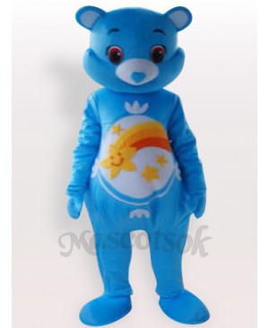 Blue Bear Short Plush Adult Mascot Costume
