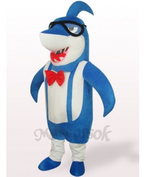 Blue Big Head Shark Plush Adult Mascot Costume