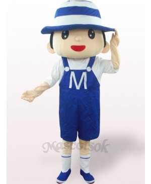 Blue Bonnet Boy Plush Adult Mascot Costume