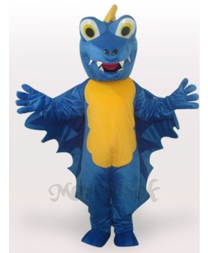 Blue Dinosaur Short Plush Adult Mascot Funny Costume