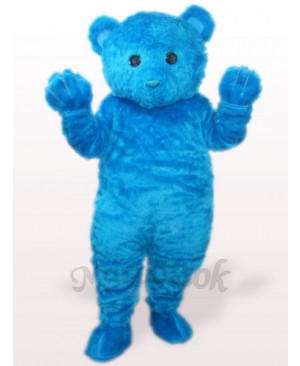 Blue Long Hair Bear Plush Adult Mascot Costume
