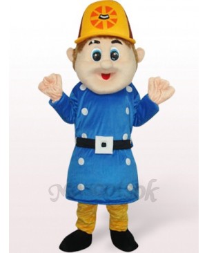 Blue Worker Sam Plush Adult Mascot Costume