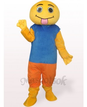 Brown And Blue Doll Plush Adult Mascot Costume