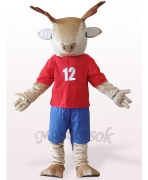Brown Deer In Red Clothes Plush Mascot Costume