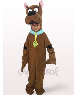 Brown Dog Open Face Kids Plush Mascot Costume