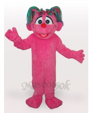 Pink Butterfly Girl Short Plush Adult Mascot Costume