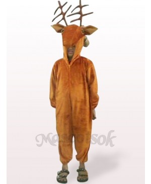 Coffee Deer Open Face Kids Plush Mascot Costume