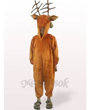 Coffee Deer Open Face Kids Plush Mascot Costume