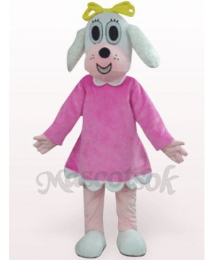 Female Dog In Fuchsia Clothes Plush Mascot Costume