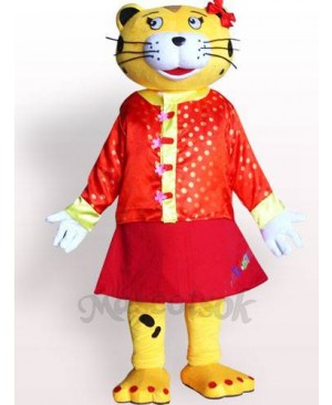 Female Leopard Plush Adult Mascot Costume