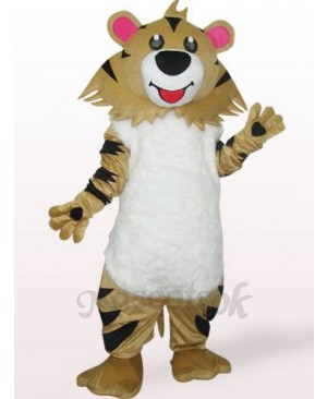 Gray Brown Lion Plush Adult Mascot Costume