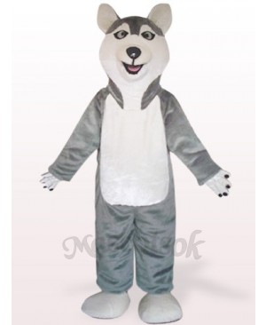 Gray Sled Wolf Dog Plush Mascot Costume