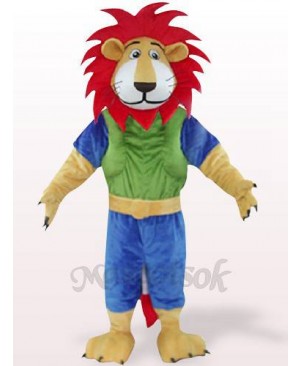 Green And Blue Leo Lion With Red Hair Mascot Costumes Animal