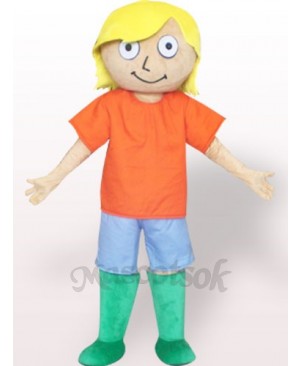 Green Boots Boy Plush Adult Mascot Costume