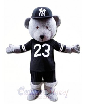 Grey Teddy Bear Mascot Costume