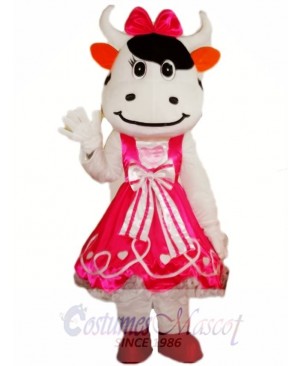 Pink Cattle Cow Mascot Costume