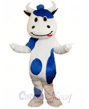 Blue Cattle Cow Mascot Costume