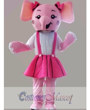 Pink Elephant Mascot Costume Cartoon