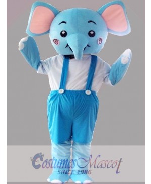 Blue Elephant Mascot Costume Cartoon