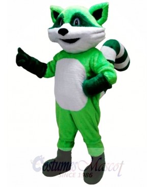 Green Ricky Racoon Mascot Costume