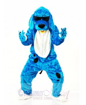 Blue Music Dog Mascot Costume