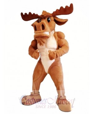 Power Muscly Moose Mascot Costume